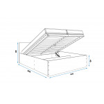 Čalúnená posteľ PANAMA 140x200cm výklopná - grafitová